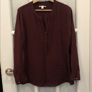 Dark red silk blouse